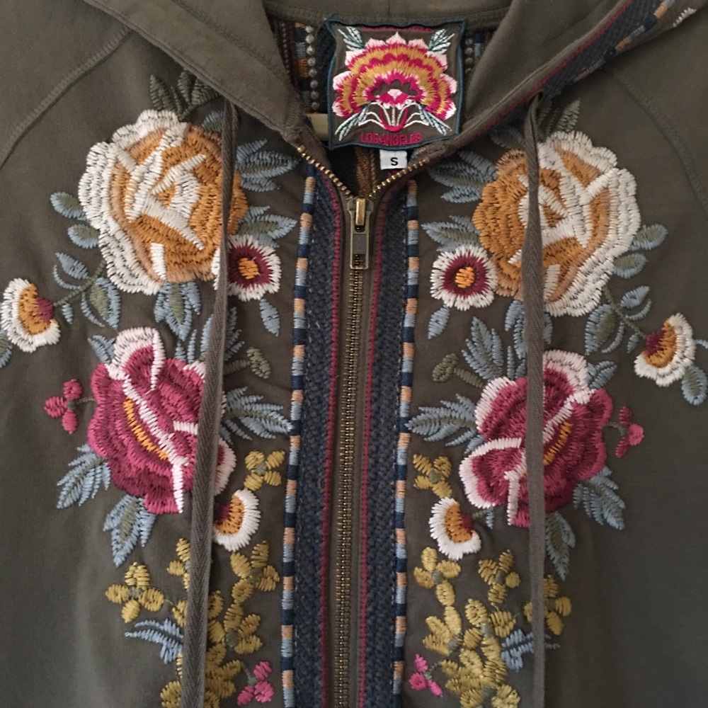 Johnny Was new without tags embroidered hoodie S